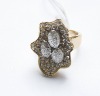 Wholesale Fashion Flower-shape with Stone Alloy Ring, Jewelry Ring