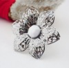 Wholesale Fashion hollow silver flower ring