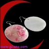 Silk printing Shell drop earring GER30072