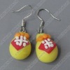 clay earring, round, fashion earring,
