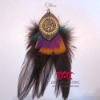 Wood earrings with feather