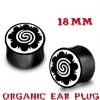 Organic tunnel jewelry with flower inlay ear taper body plug piercing jewelry