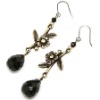 Black Fashionable Pendant Crystal Earring