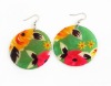 Fashion Round Shell Printing Earring