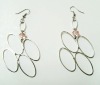 fashion acrylic bead plating siliver earring