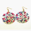 Fashion Round Shell Printing Earring