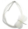 Wholesale pearl white beaded dragonfly design necklace