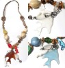 Wholesale colorful summer fish design beaded necklace