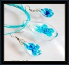 Wholesale hottest inner flower murano glass jewelry set