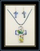 Wholesale cross shape murano glass jewelry set