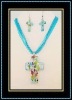 cross shape murano glass jewelry set