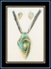 leaf shape murano glass jewelry set