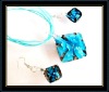 hottest murano necklace and earrings set