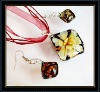 hottest murano necklace and earrings set