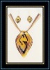 Wholesale leaf shape murano glass jewelry set