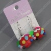 clay earring, round, fashion earring,