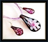 hottest murano necklace and earrings set