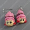 clay earring, round, fashion earring,
