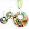 Lampwork Glass Necklace and Earrings Set