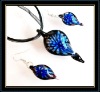Wholesale necklace and earring murano glass jewelry set