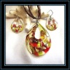 Murano Glass Necklace and Earrings Set