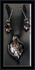 Glass Pendant and Earrings Set