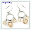 Wholesale Fashion round shaped champagne cz earring