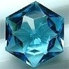 Wholesale Deep blue hexagon shaped cz pendant