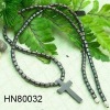 Wholesale Wholesale Magnetic Hematite Beads Religious Cross Necklace (HN80032)