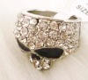 Wholesale Skull Rhodium plated alloy rings and recovered with black