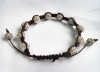 Wholesale Newest crystal ball Shamballa bracelets/necklace hand knitted adjustable