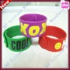 Wholesale 2011 hot sale Sportful custom-made silicone rubber reflective slap/snap/papa wristband/bracelet/bangle