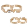 Wholesale Love diamond double Finger rings