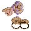 Wholesale Flower shape 2 finger rings