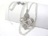 Wholesale Crystal stud fleur de lis deco key pendant necklace