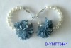 Wholesale Fashion Pearl earring with Chiffon Flower