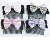 Wholesale fabric bow hair comb clip