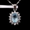 shiny sunflower necklace with shallow blue cz stone