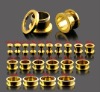 Wholesale Gold Anodized Screw Fit Ear Flesh Tunnel