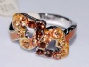Wholesale Golden heart shaped fashion rings jewelry with diamond