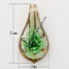 Wholesale necklace pendant,lampwork glass pendant,Gold Sand & Inner Flower, Leaf