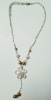 fashion glass beaded chain pandent necklace set