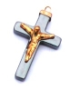 Wholesale Hematite Cross pendant CYP00003H-G,Gold Jesu Hematite Cross pendant, Silver Jesu Hematite Cross Pendant