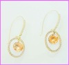 Wholesale glass stone earring,fashion gold plated earring