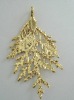 Wholesale 24k gold plating natural leaf pendant