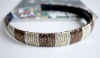 Wholesale Stripe Bugled Glass Beads Headbands Girls Ladies Headbands