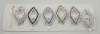 Wholesale Metal Hair Rhombus Shape Clips with Stone, Hair Accessories, Hair Jewelry