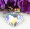 Wholesale high quality ab heart Crystal Glass Pendant Necklace 45mm