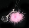 Wholesale fashion crystal jewelry gift with decorative feather ball