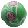 pink flower design handmade glass beads RY002943